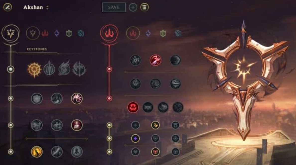 Akshan in League of Legends runes leveling