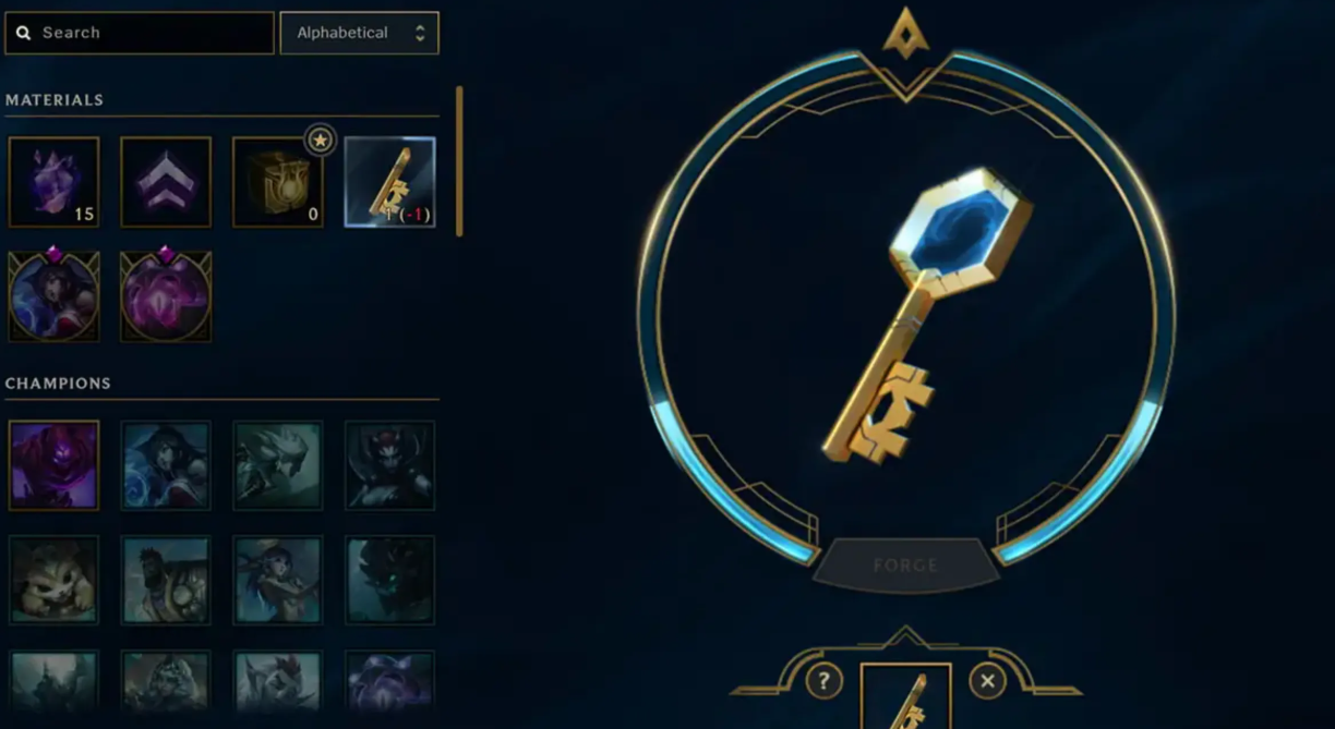 Get keys in LoL