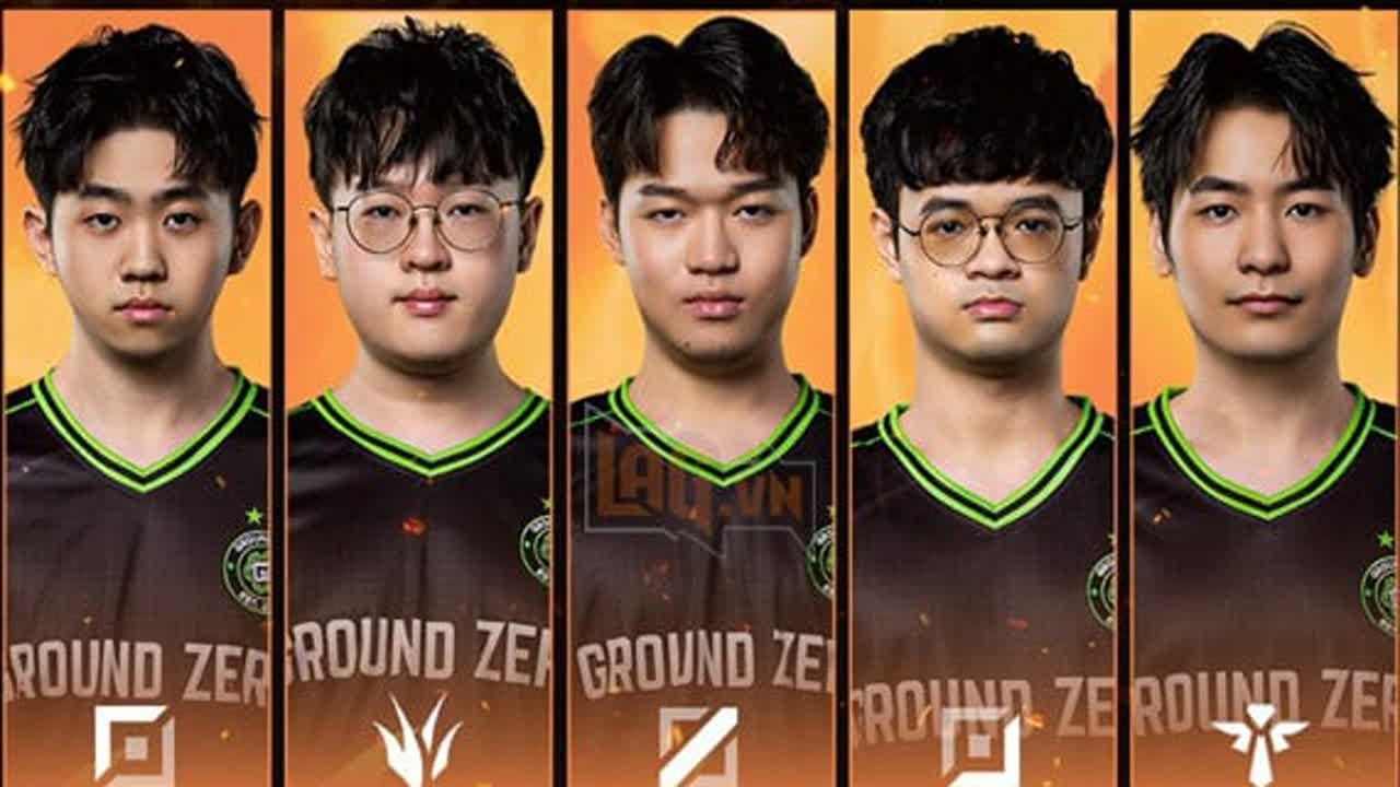 Five Ground Zero Gaming players wear black and green jerseys