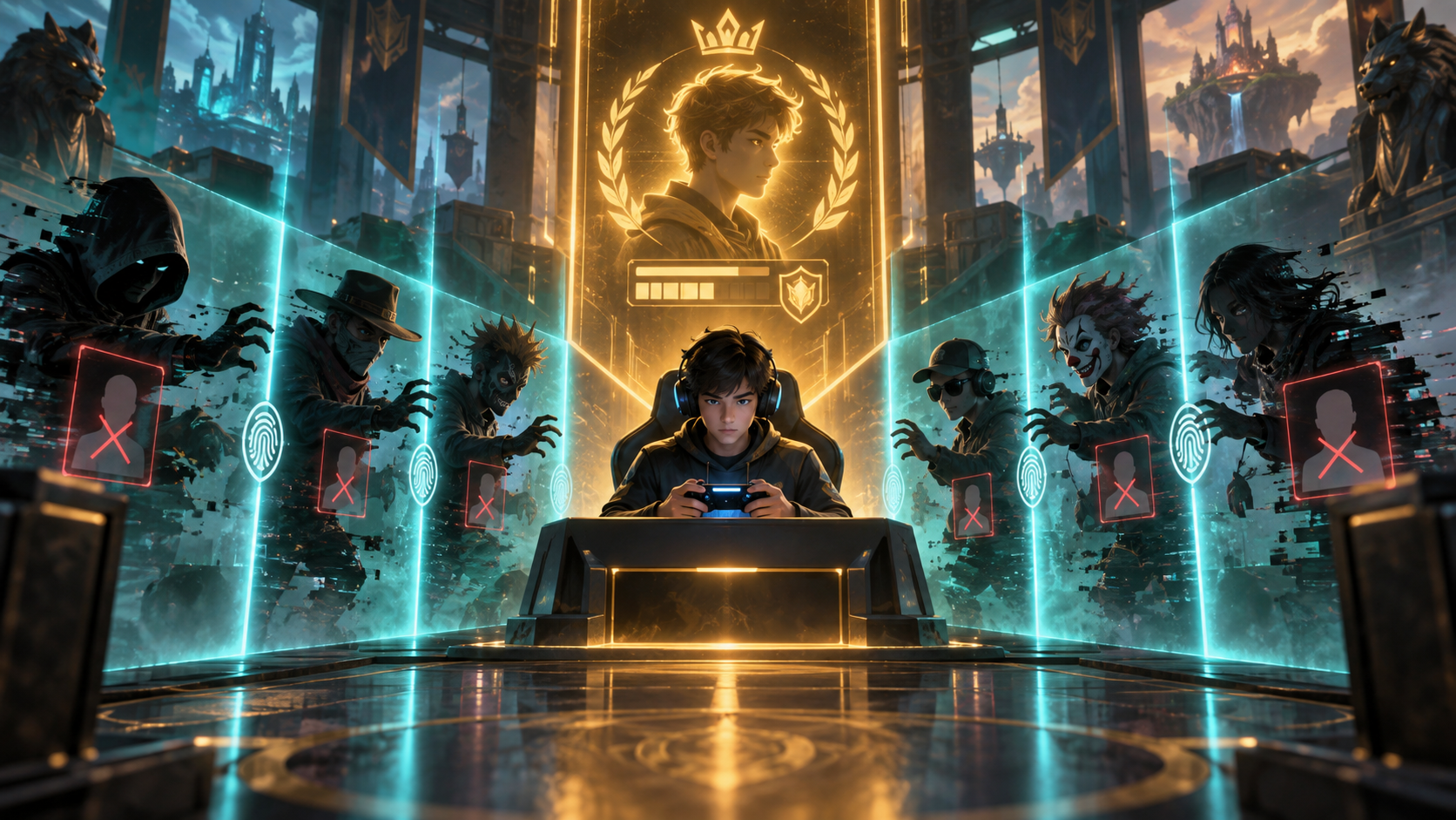 Conceptual illustration of Vanguard detecting account sharing in ranked play