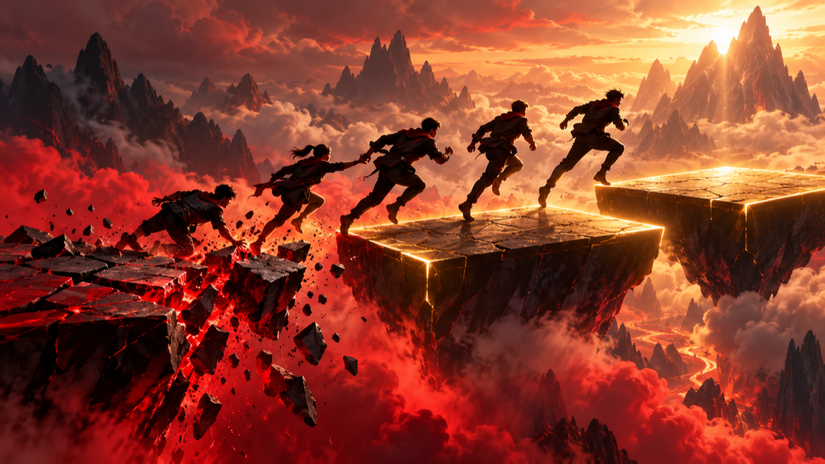 Konzeptionelle Illustration eines Esport-Teams, das sich von einer frühen Niederlage in der Swiss Stage erholt