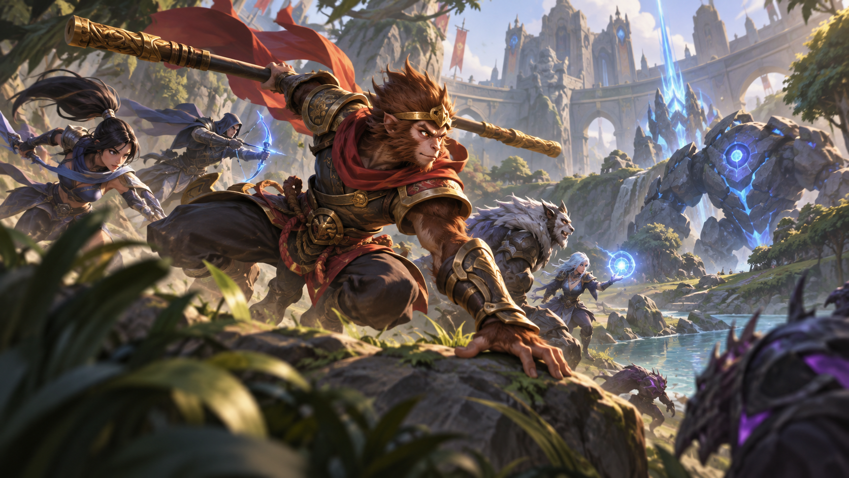 Conceptual illustration of the opening jungle engage in the LEC Summer final