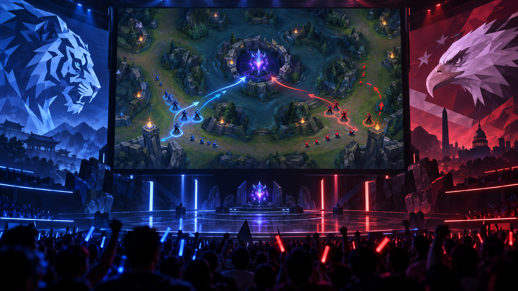 Conceptual team movement in the Korea versus USA exhibition series