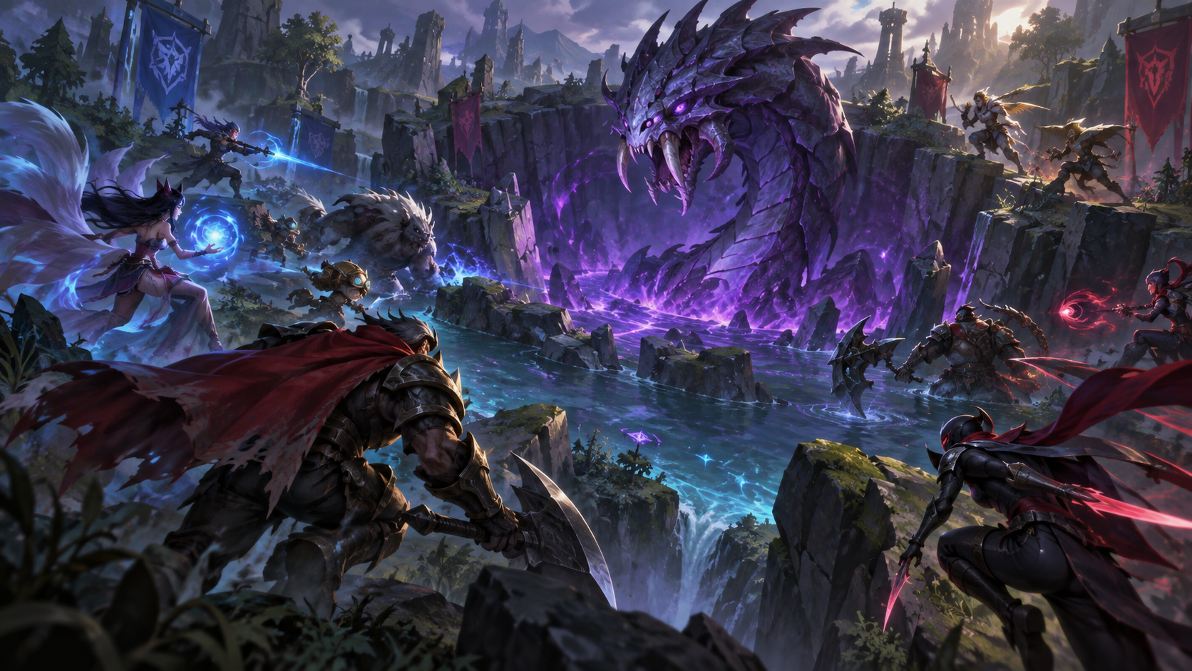 Conceptual illustration of a contested Baron-area fight in a national-team match