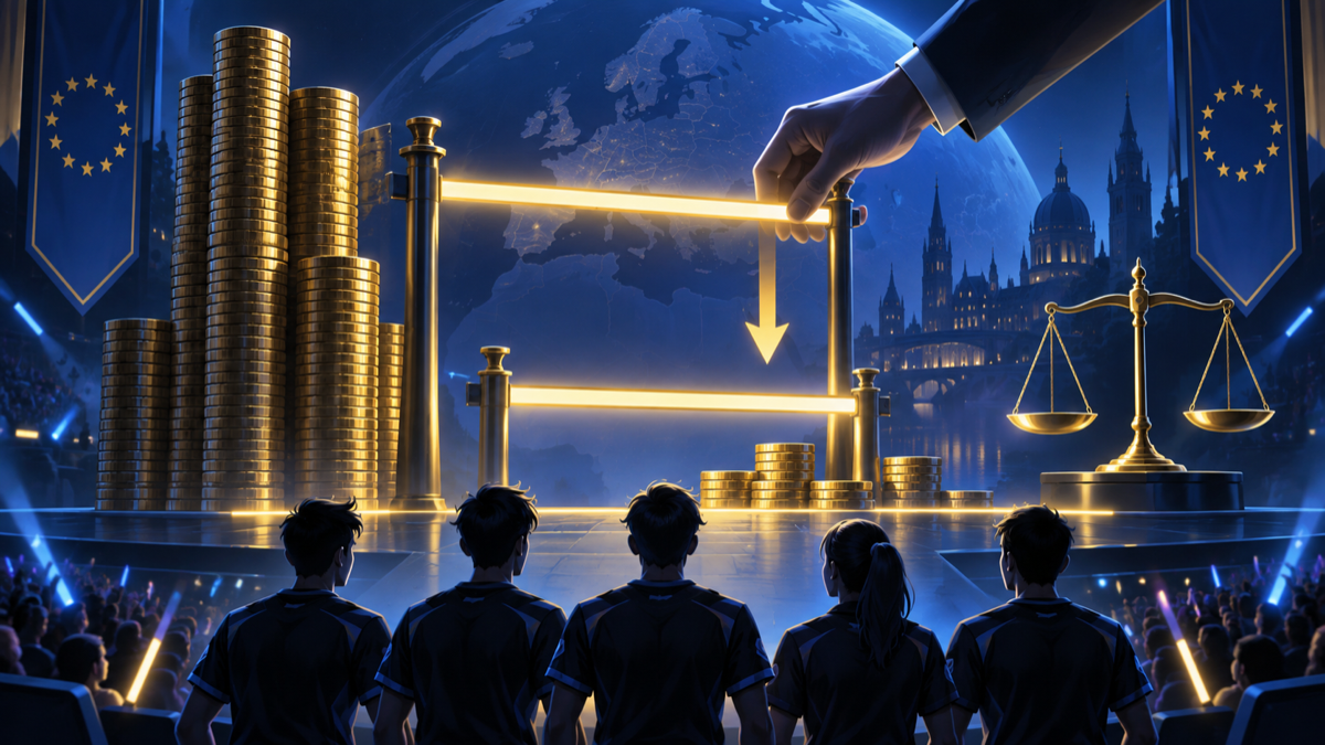 Conceptual illustration of a financial threshold moving from two million to 1.65 million euros