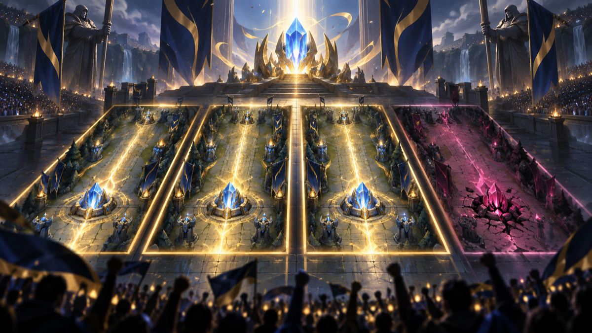 Conceptual illustration of a four-game LCS series ending three to one