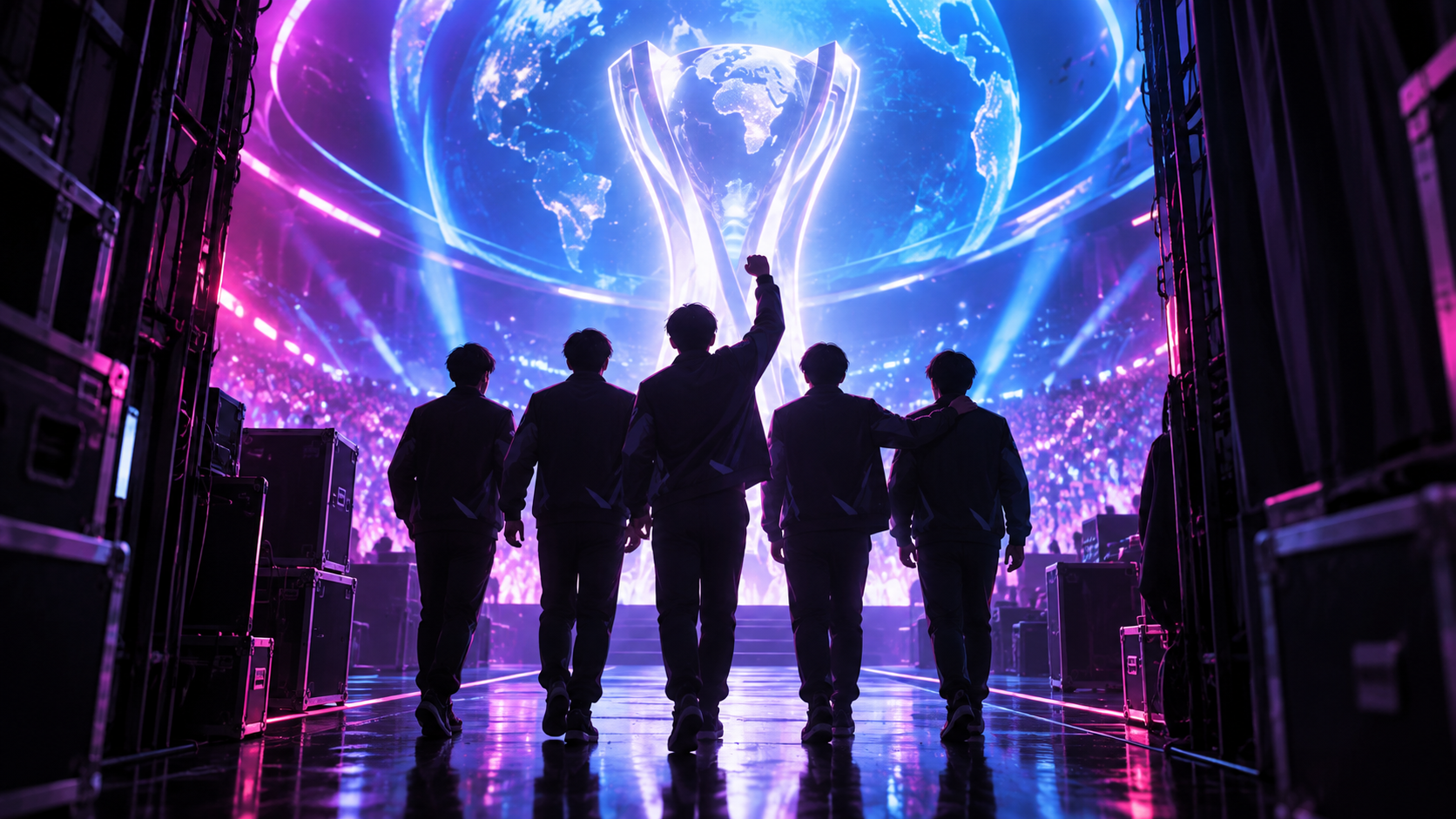 Conceptual illustration of Movistar KOI reaching Worlds after the comeback