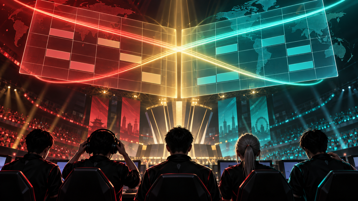 Conceptual illustration of overlapping WSCI and VCS esports calendars