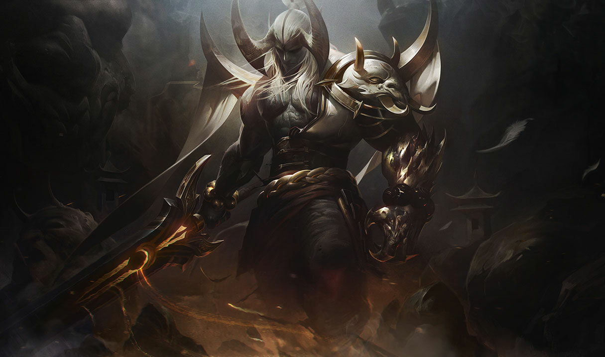 Prestige Blood Moon Aatrox splash art