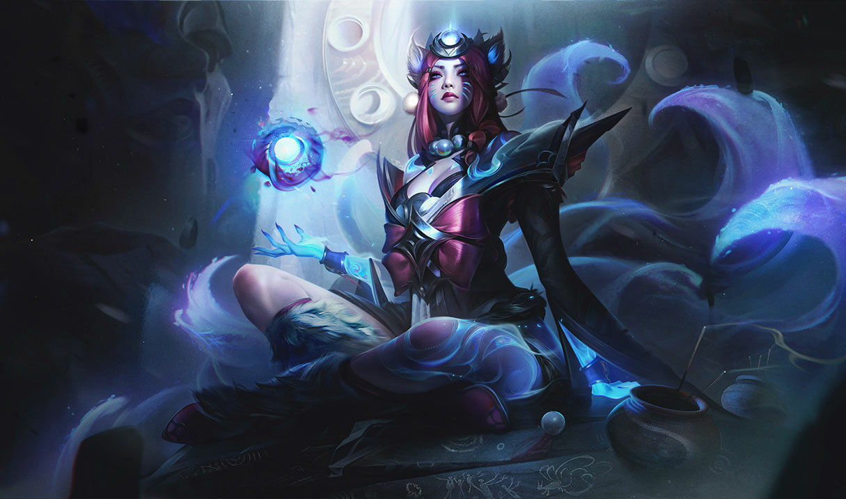 Snow Moon Ahri splash art