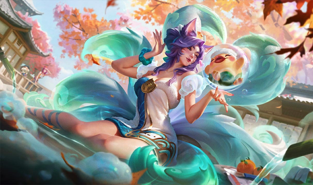Spirit Blossom Springs Ahri splash art