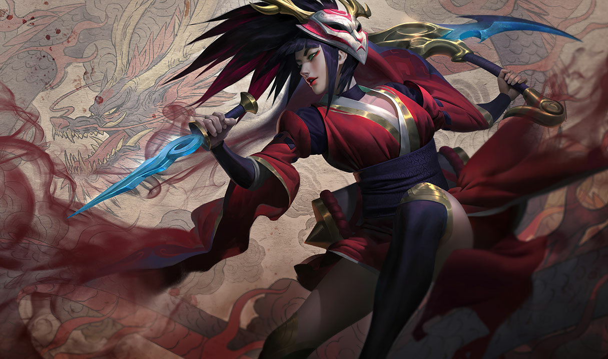 Blood Moon Akali splash art