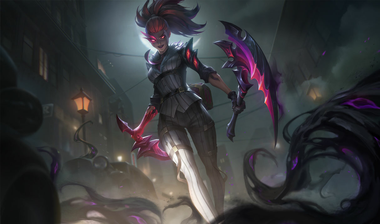 Crime City Nightmare Akali splash art