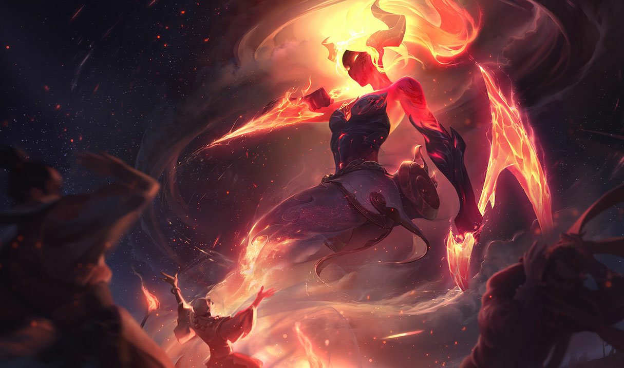 Infernal Akali splash art