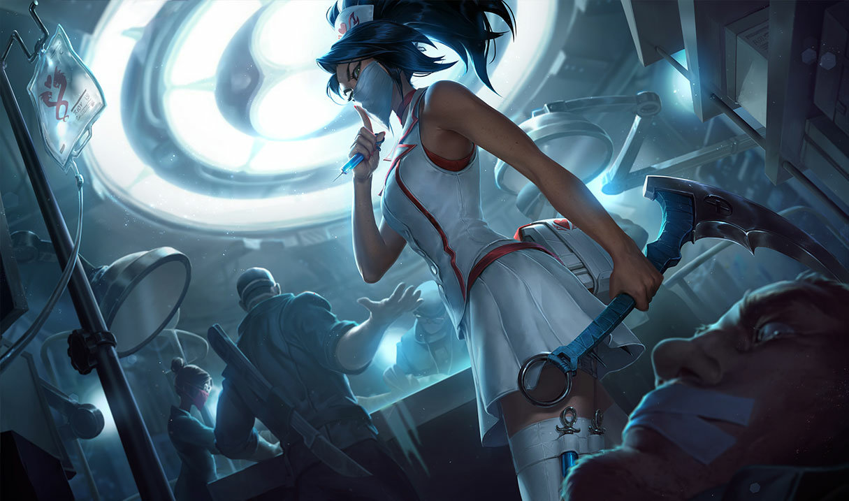 Nurse Akali splash art