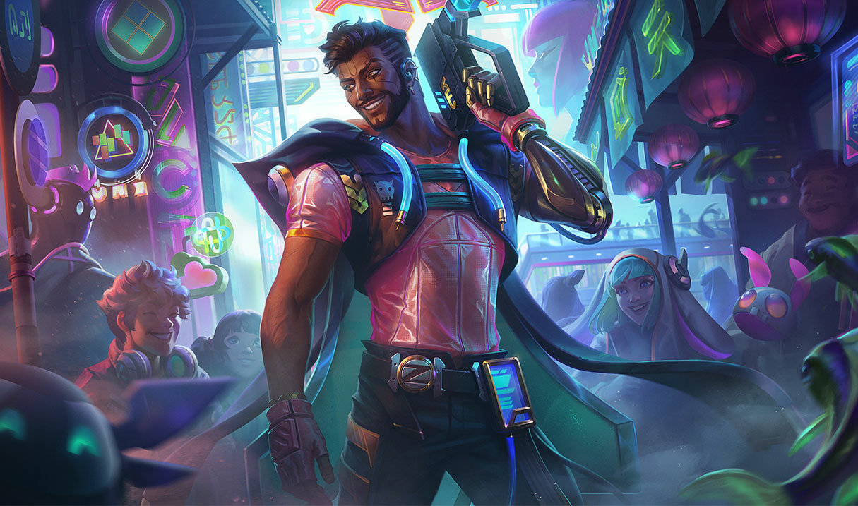 Cyber Pop Akshan splash art