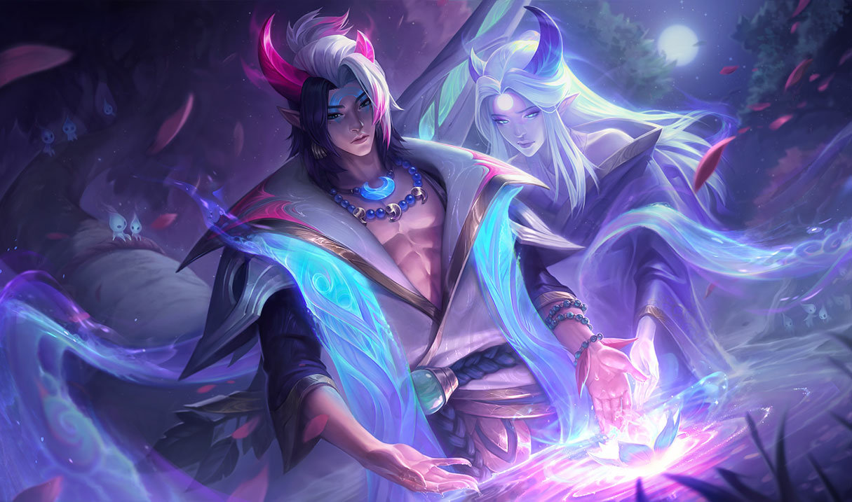 Spirit Blossom Aphelios splash art
