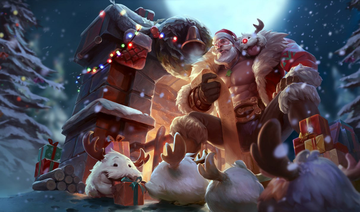 Santa Braum splash art
