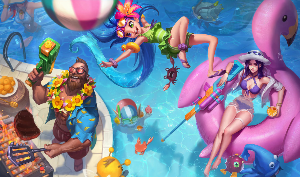 Pool Party Caitlyn splash art
