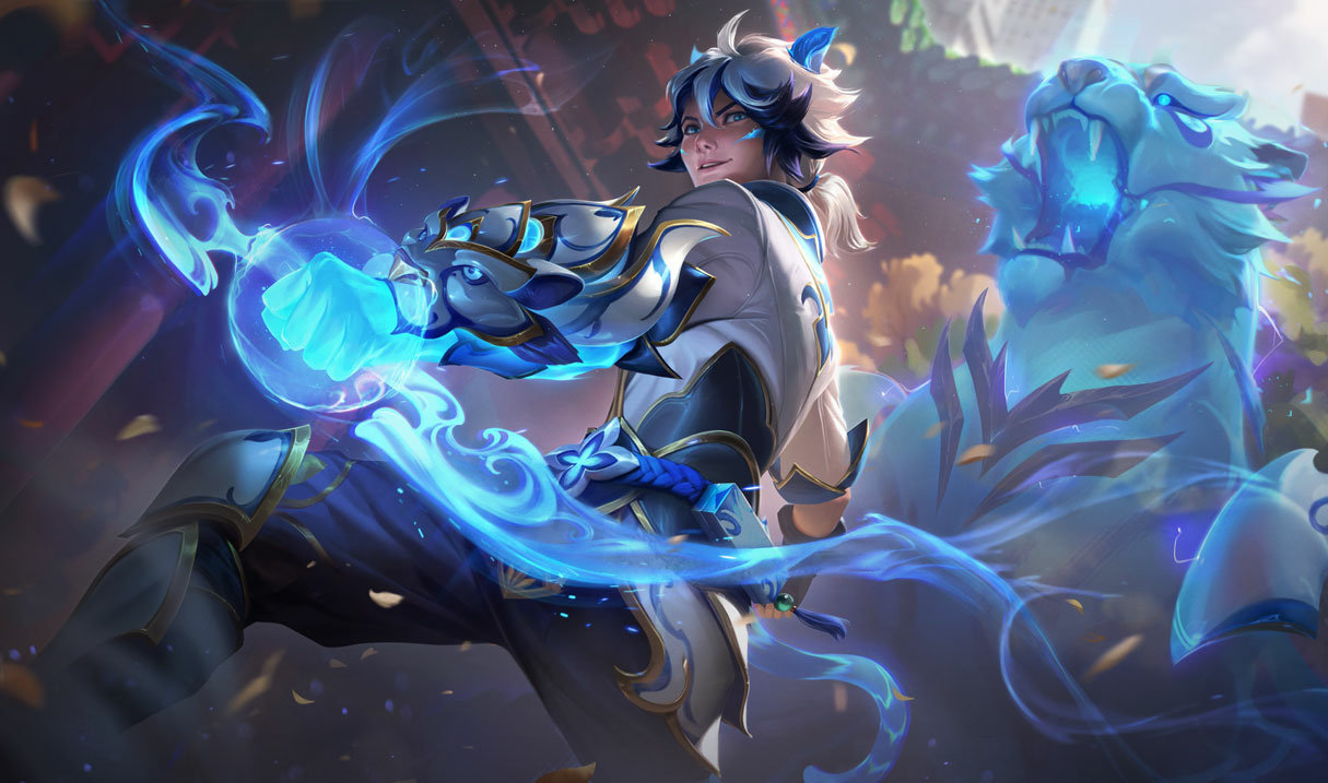 Porcelain Protector Ezreal splash art