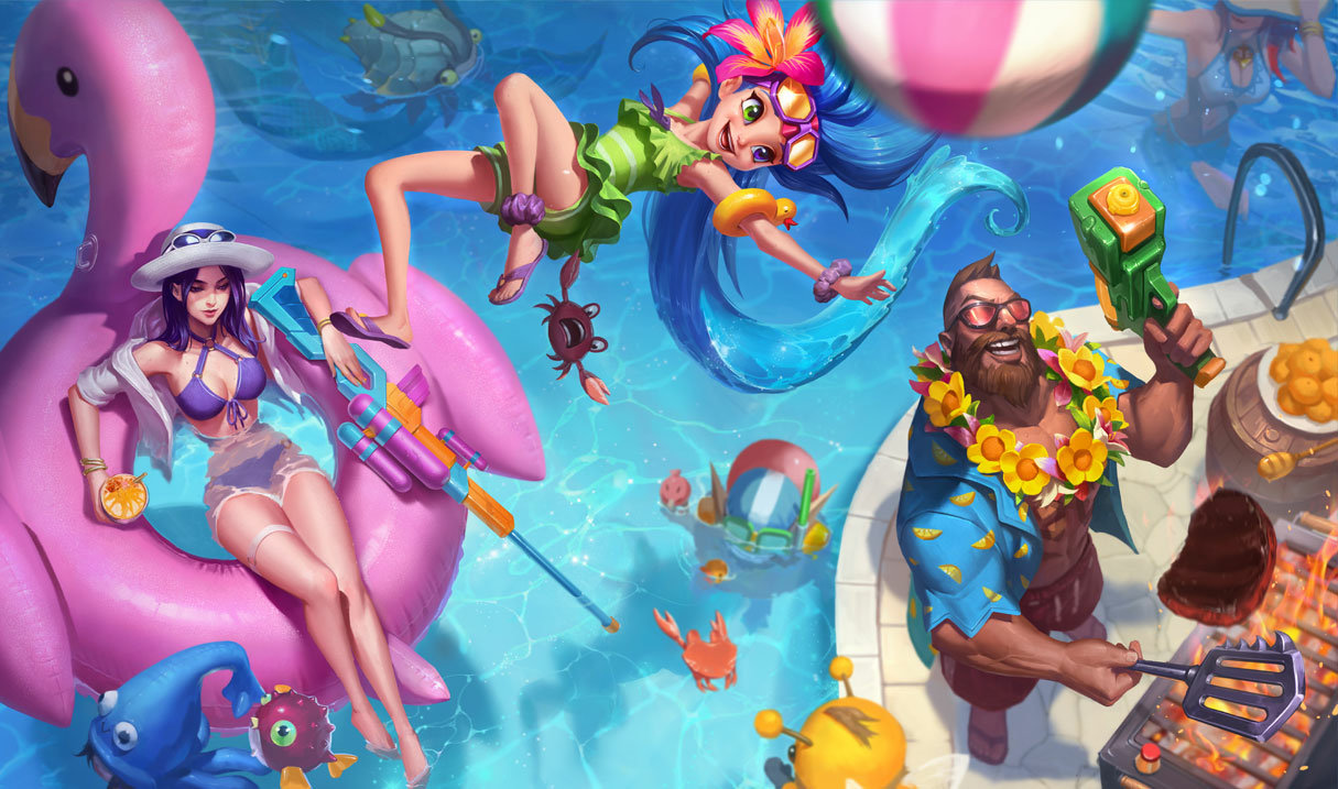Pool Party Gangplank splash art
