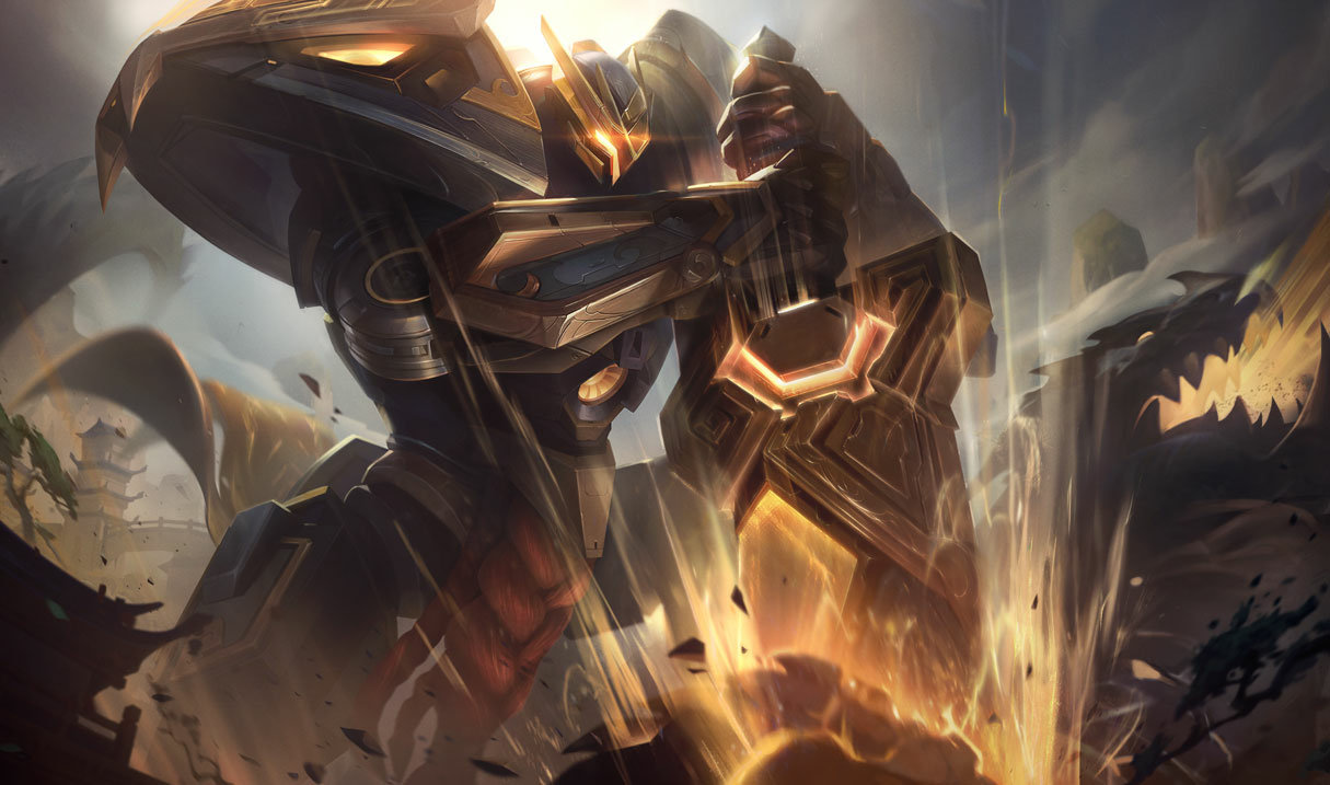 Prestige Mecha Kingdoms Garen splash art
