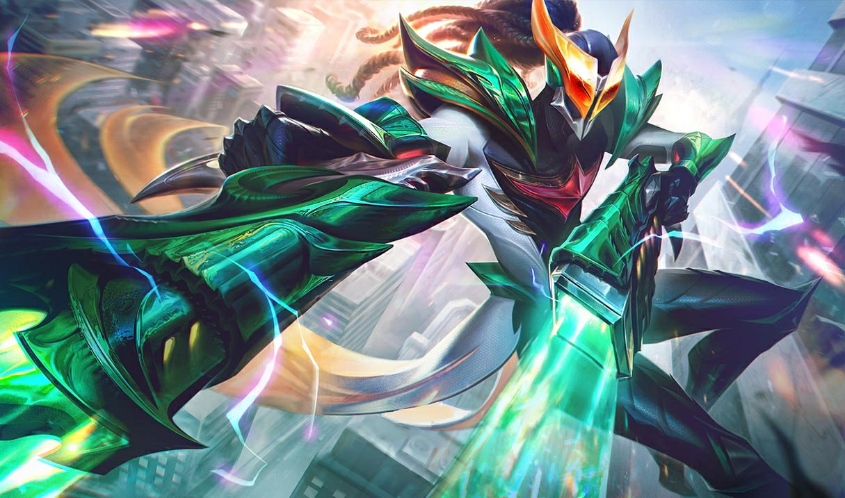 Masked Justice Lucian splash art