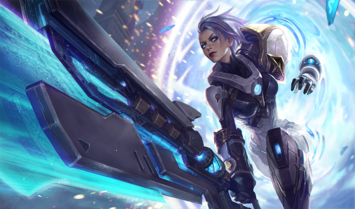 Pulsefire Riven splash art