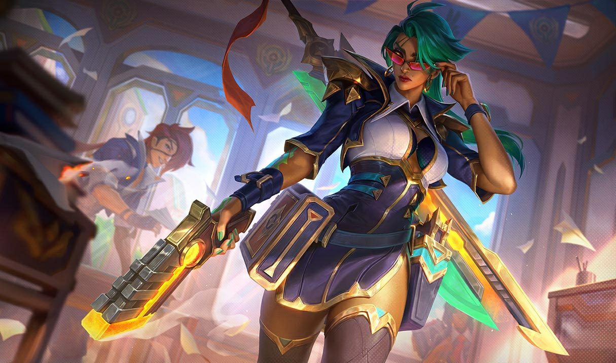 Battle Professor Samira splash art