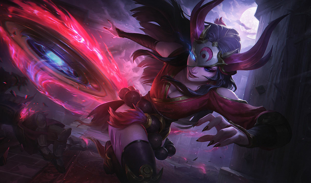 Blood Moon Sivir splash art