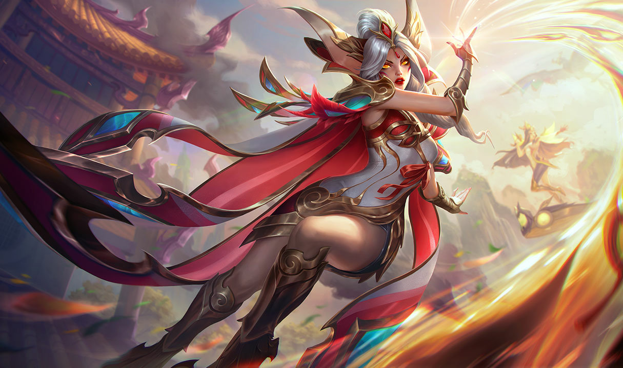 Prestige Brave Phoenix Xayah splash art